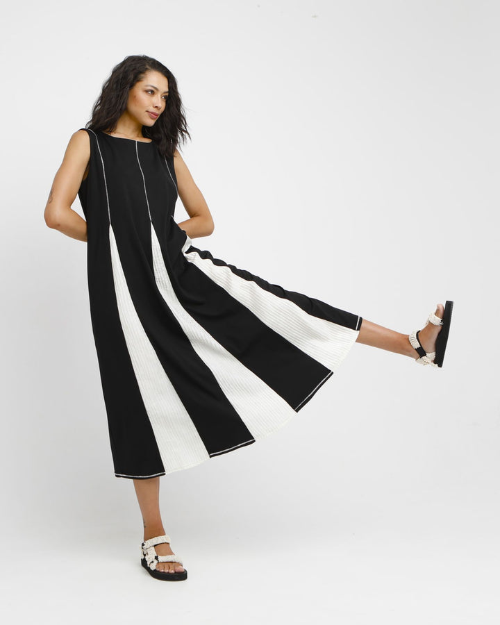 Ozai N Ku Nero A-line Dress, Black/Vanilla