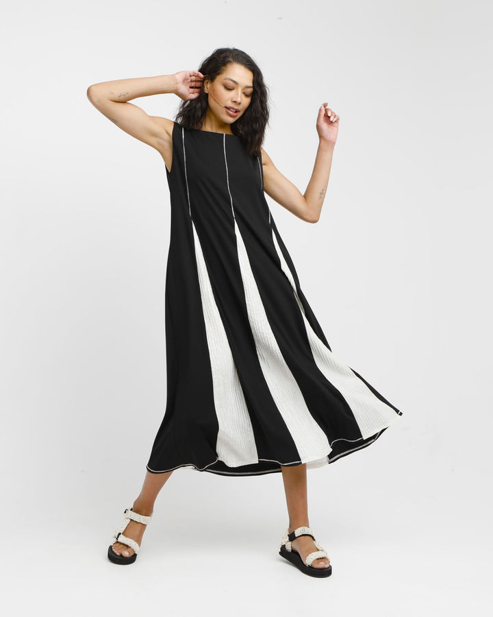 Ozai N Ku Nero A-line Dress, Black/Vanilla