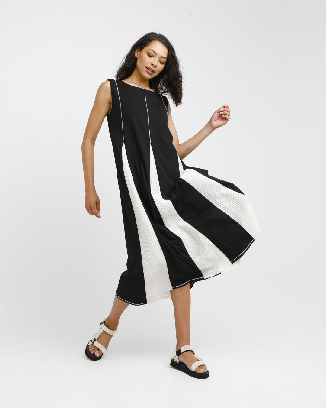 Ozai N Ku Nero A-line Dress, Black/Vanilla