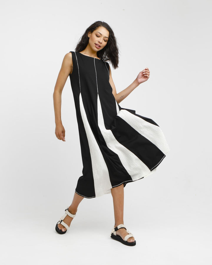 Ozai N Ku Nero A-line Dress, Black/Vanilla