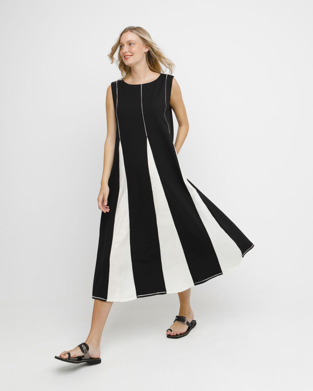 Ozai N Ku Nero A-line Dress, Black/Vanilla