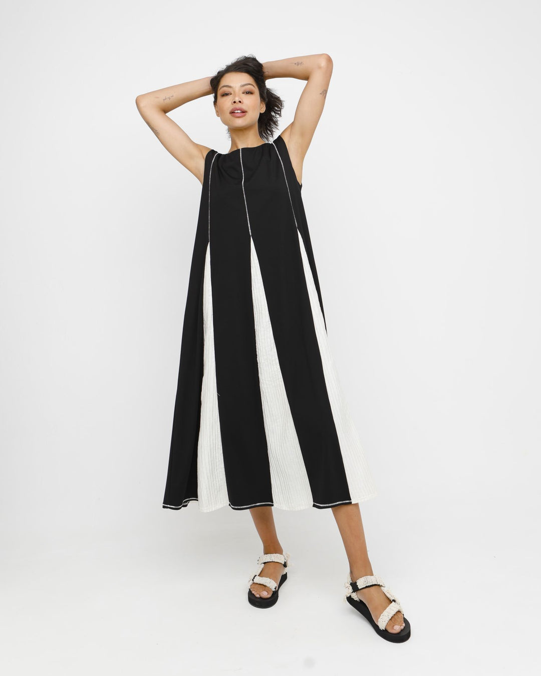 Ozai N Ku Nero A-line Dress, Black/Vanilla