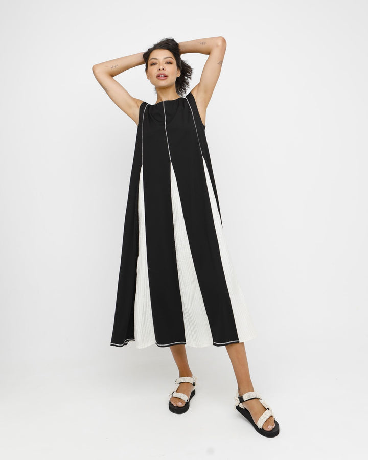 Ozai N Ku Nero A-line Dress, Black/Vanilla