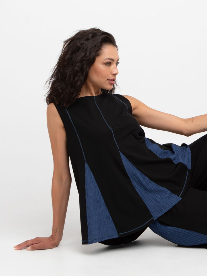 Ozai N Ku Styx Tank Top, Black/Blue