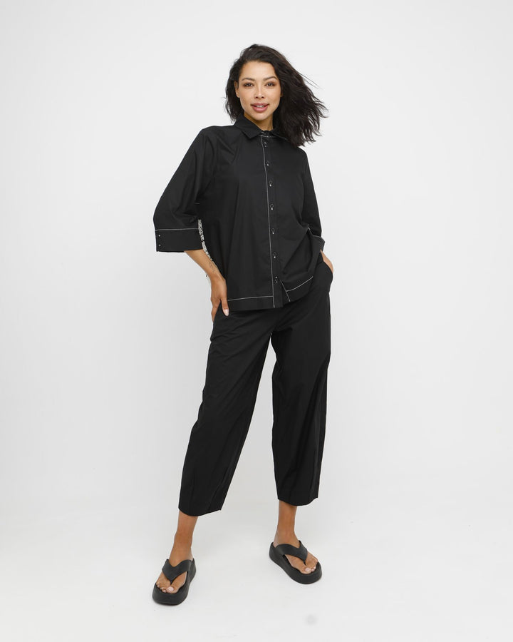 Ozai N Ku Pillar Cotton Pant, Black