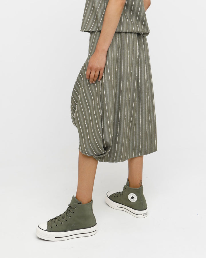Ozai N Ku Poe Tucked Skirt, Olive