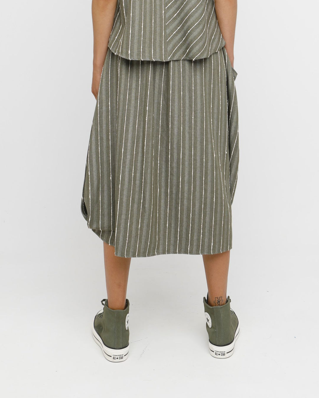 Ozai N Ku Poe Tucked Skirt, Olive