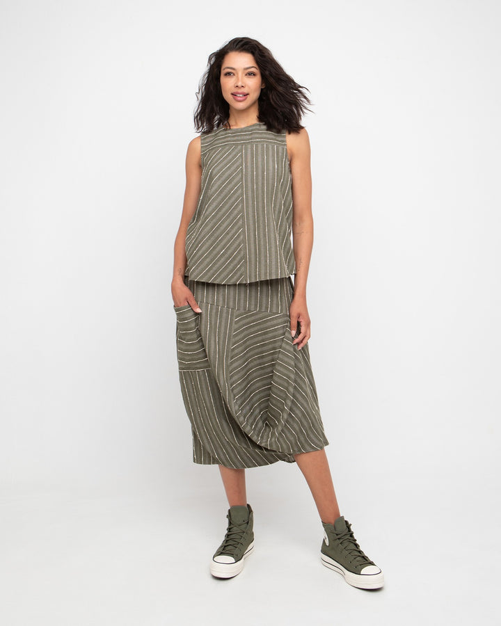 Ozai N Ku Poe Tucked Skirt, Olive