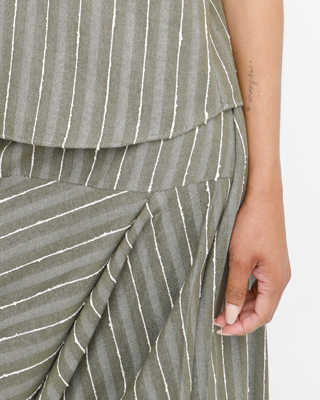 Ozai N Ku Poe Tucked Skirt, Olive