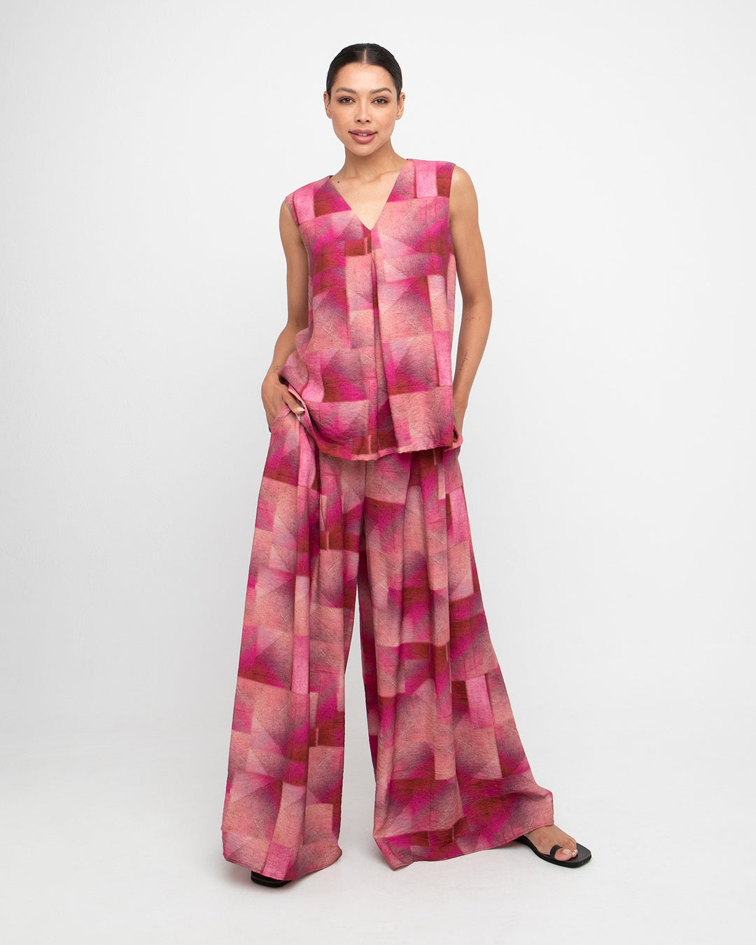 Ozai N Ku Thera A-line Tank Top, Geo Pink