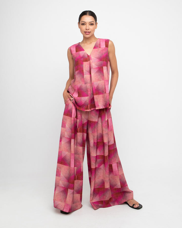 Ozai N Ku Thera A-line Tank Top, Geo Pink