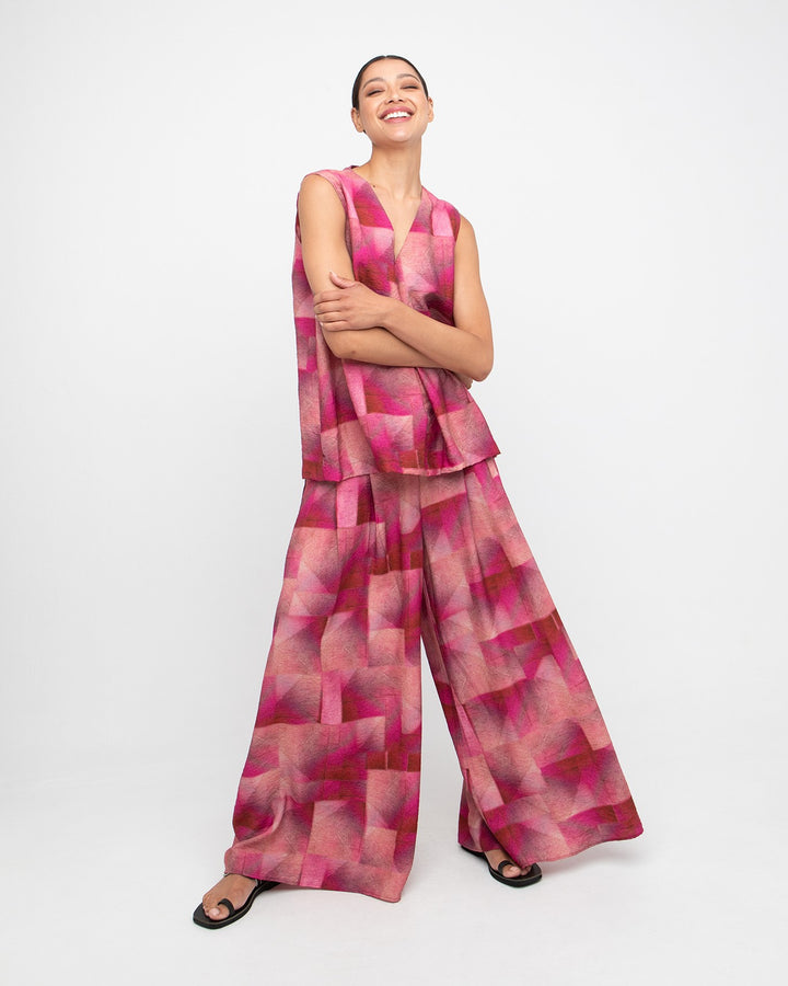 Ozai N Ku Thera A-line Tank Top, Geo Pink