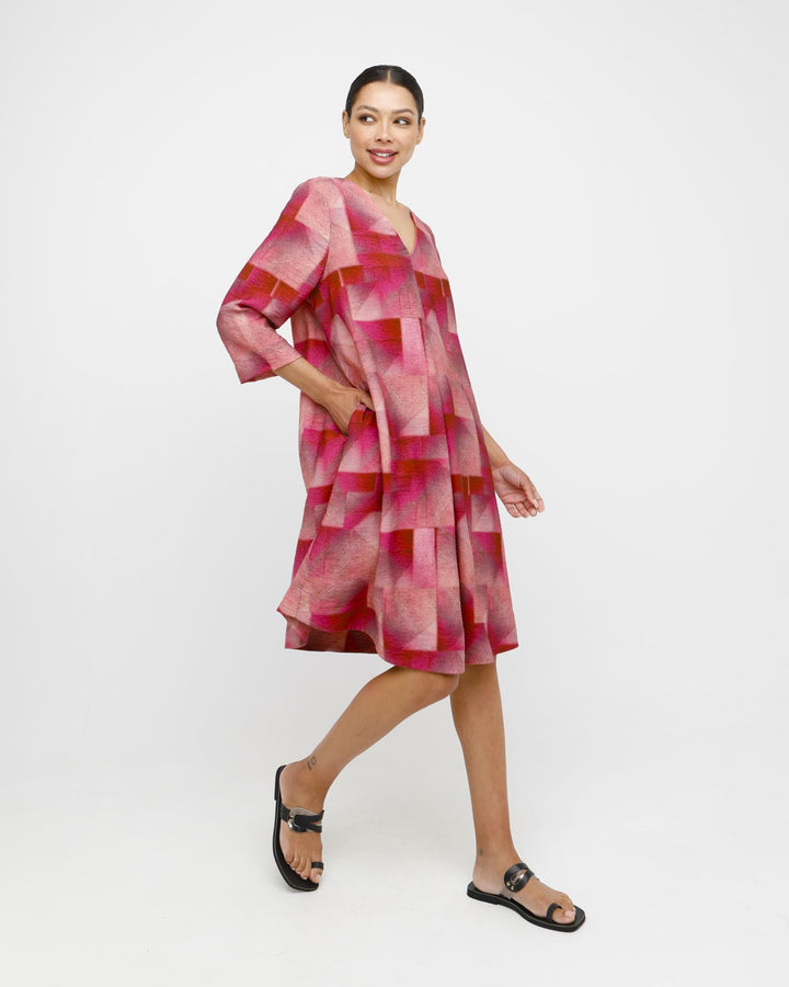 Ozai N Ku Kali A-line Dress, Geo Pink