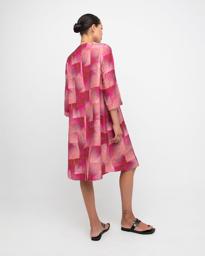 Ozai N Ku Kali A-line Dress, Geo Pink