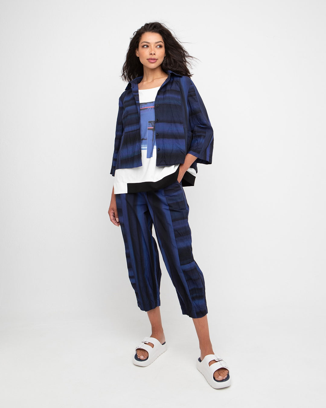 Ozai N Ku Melan Capris, Blue/Black