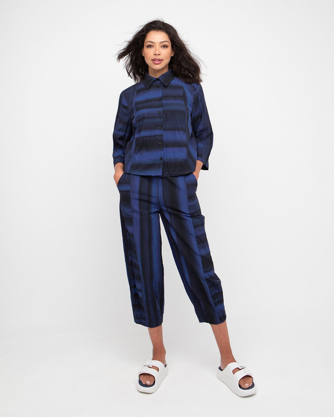 Ozai N Ku Melan Capris, Blue/Black