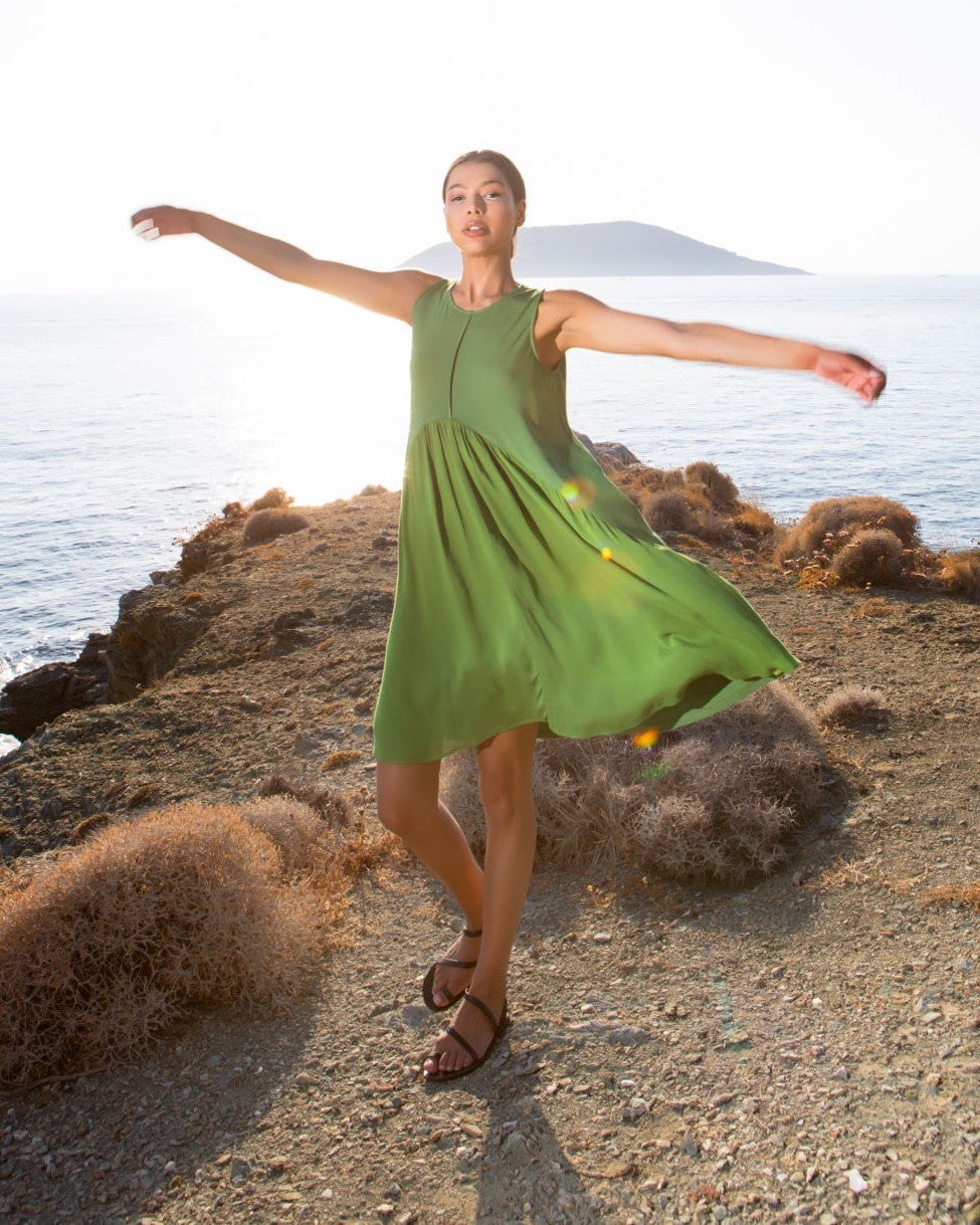 Ozai N Ku Fresko Swing Dress, Green