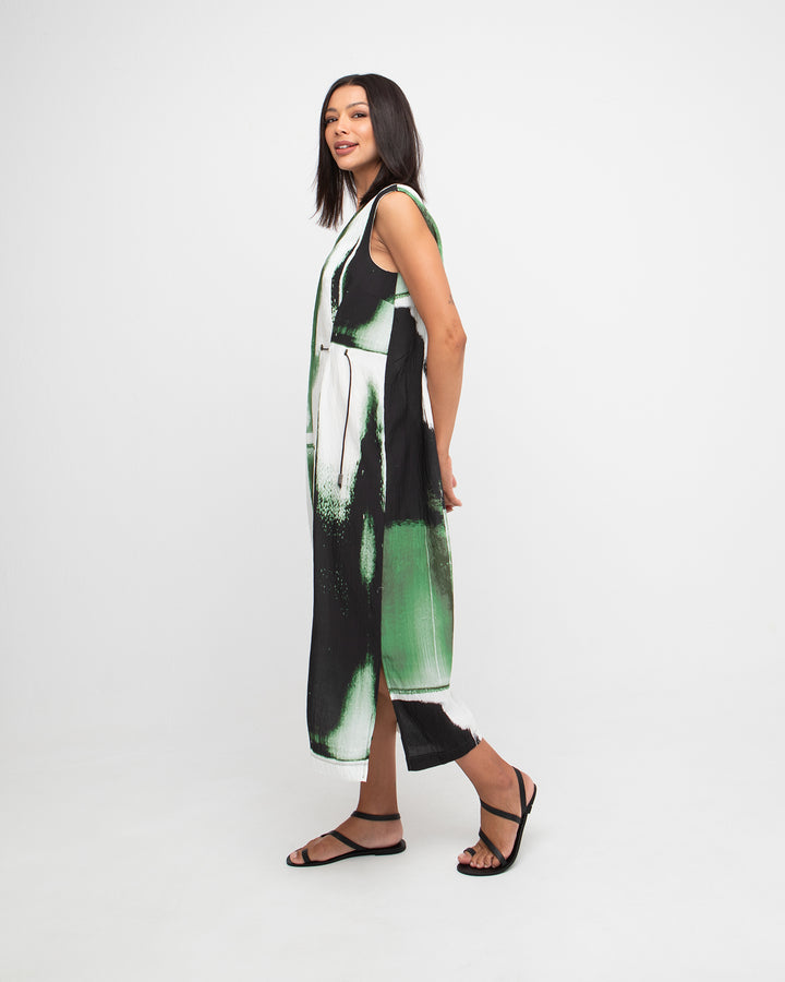 Ozai N Ku Thallo Dress, Green Mix