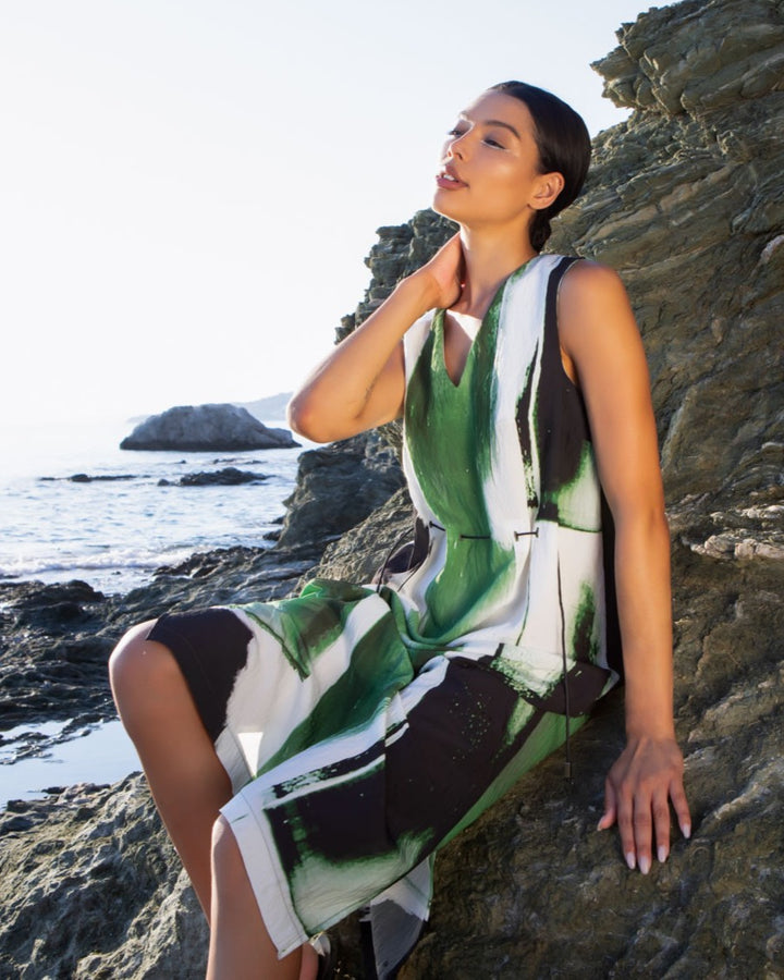 Ozai N Ku Thallo Dress, Green Mix