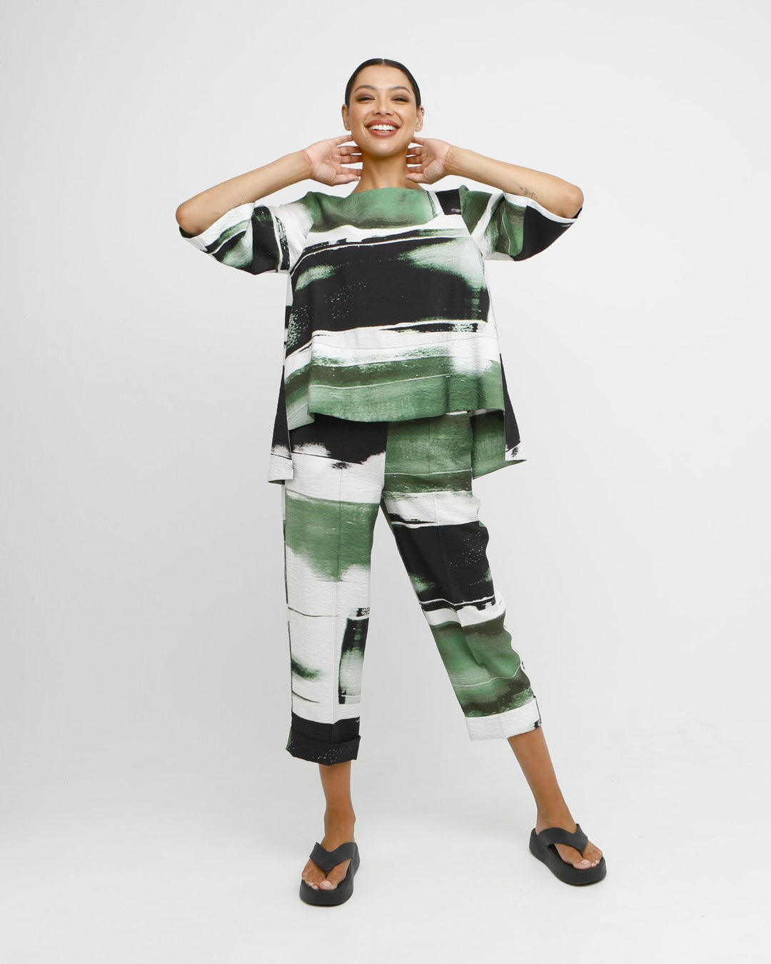 Ozai N Ku Hyle Top, Green Mix