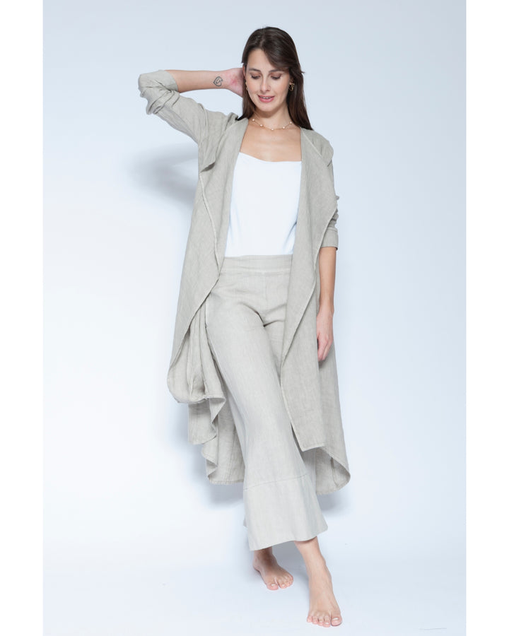 Blueberry Draped Duster, Beige