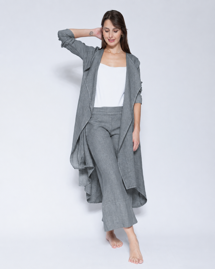 Blueberry Draped Duster, Slate
