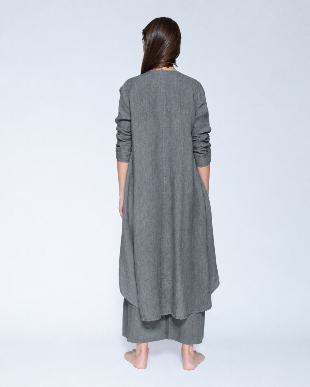 Blueberry Draped Duster, Slate
