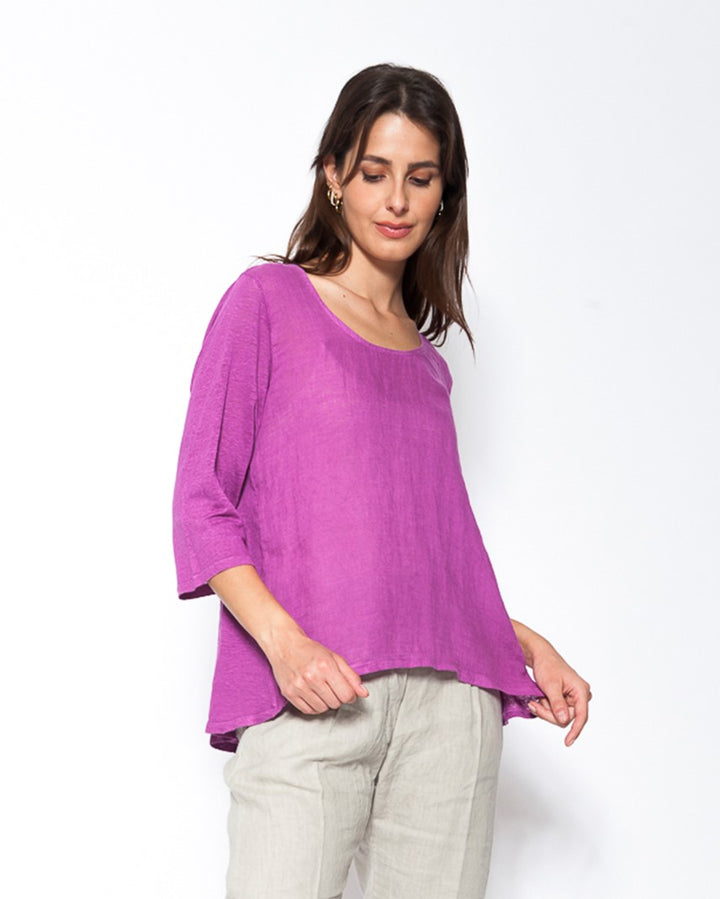 Blueberry La Dolce Vita Relaxed Top, Mauve