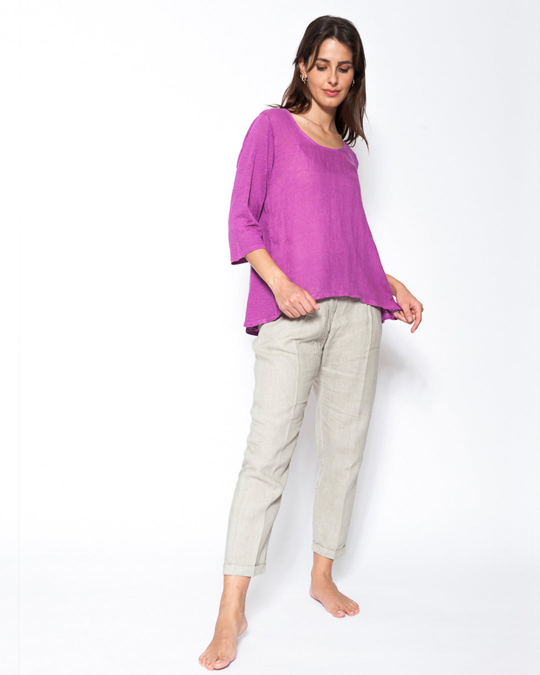 Blueberry La Dolce Vita Relaxed Top, Mauve