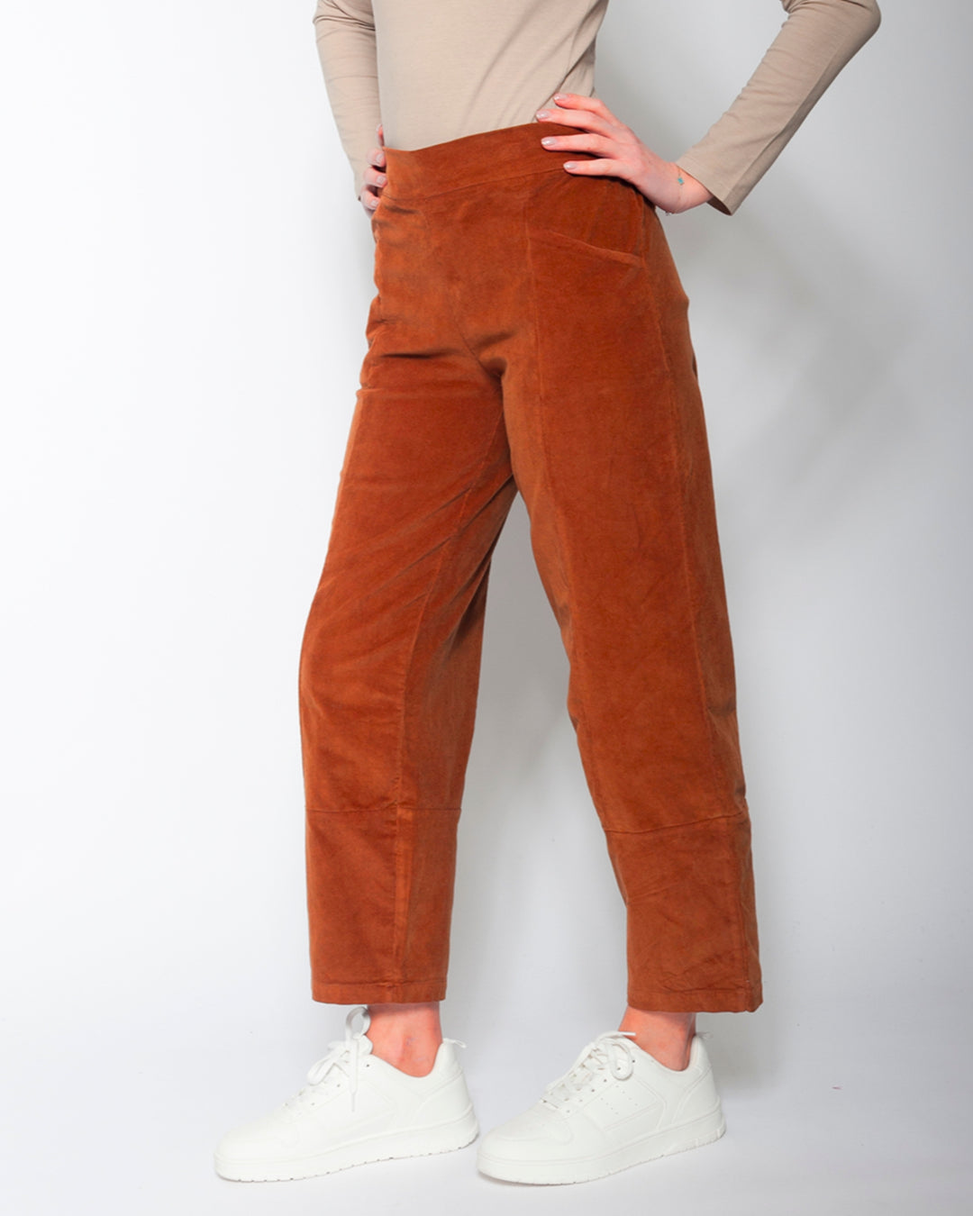 Blueberry Cord Ankle Trouser, Amber
