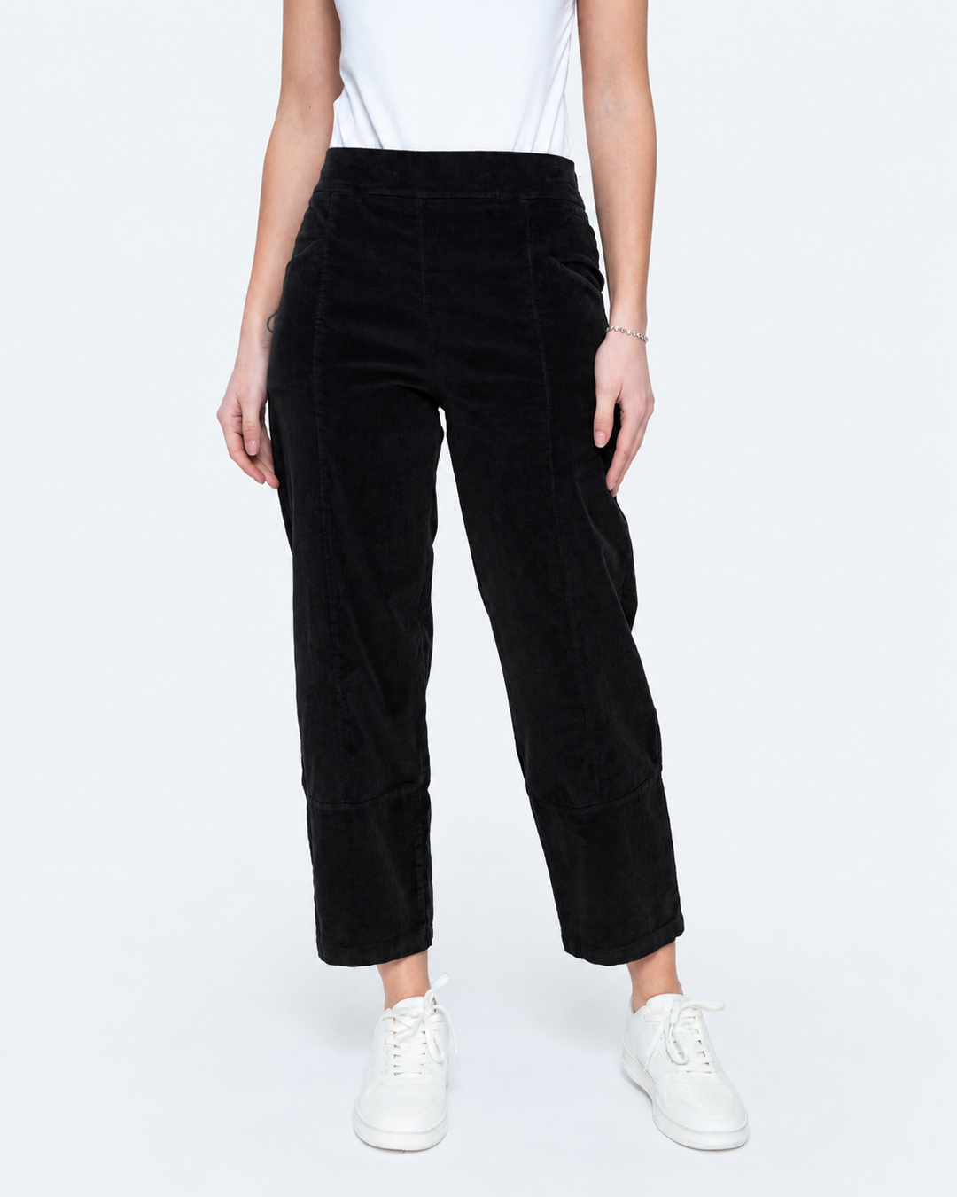Blueberry Cord Ankle Trouser, Black