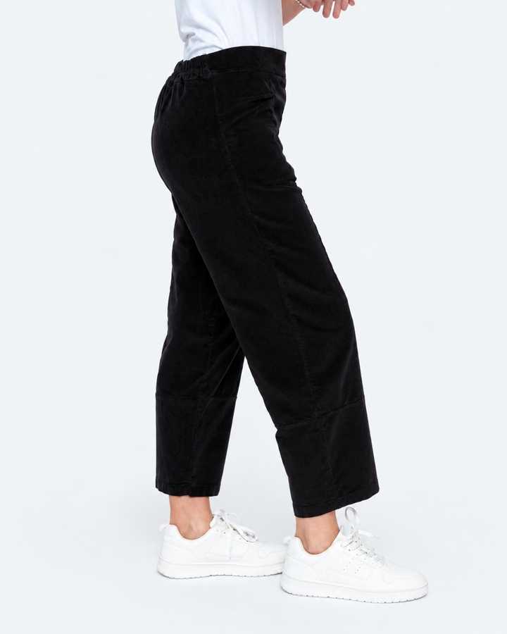 Blueberry Cord Ankle Trouser, Black