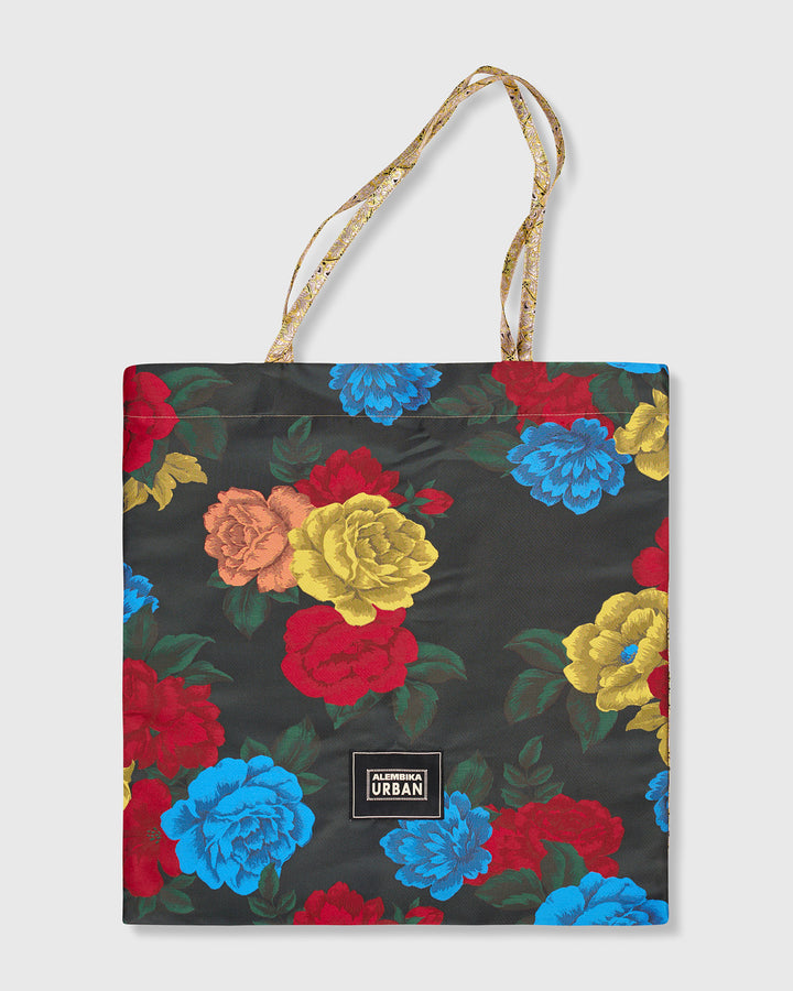 The Everything Tote Bag, Gold Flower