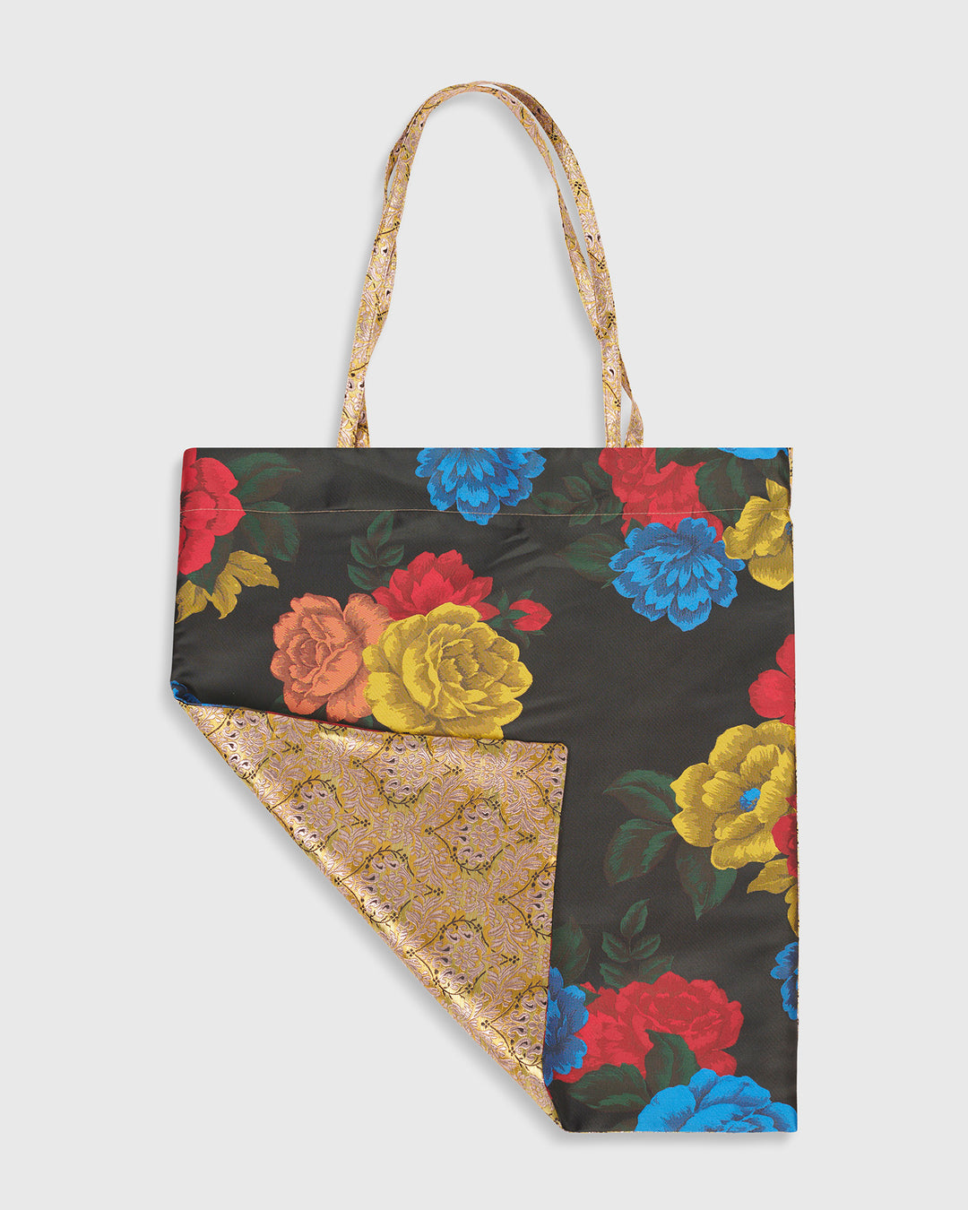 The Everything Tote Bag, Gold Flower