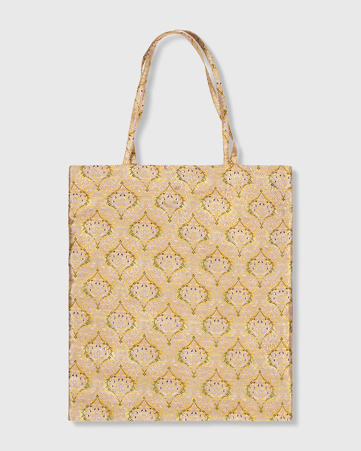 The Everything Tote Bag, Gold Flower