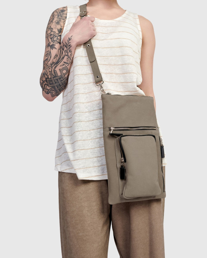 Flat Stash Pouch Bag, Grey