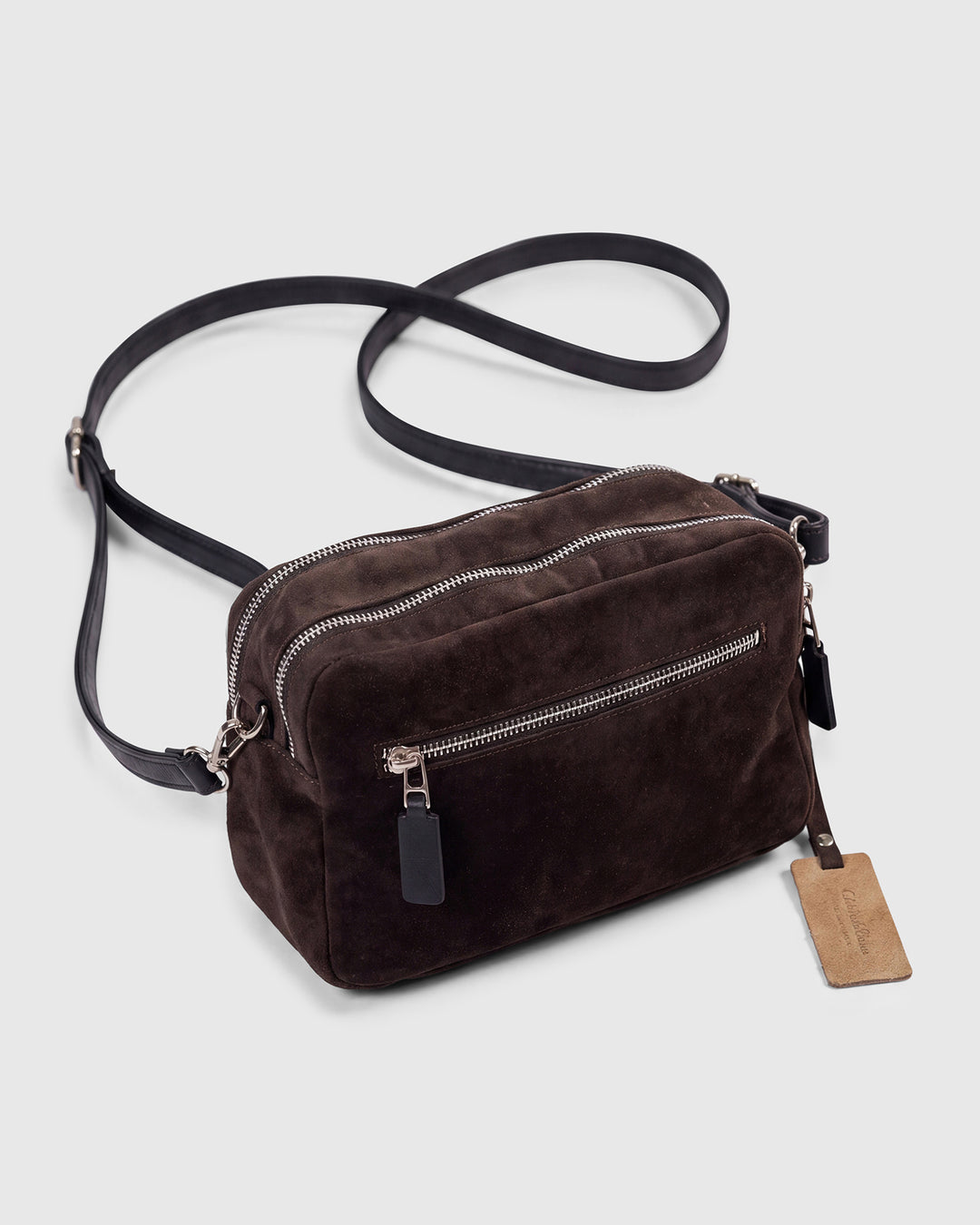 Twin Zip Box Bag, Umber
