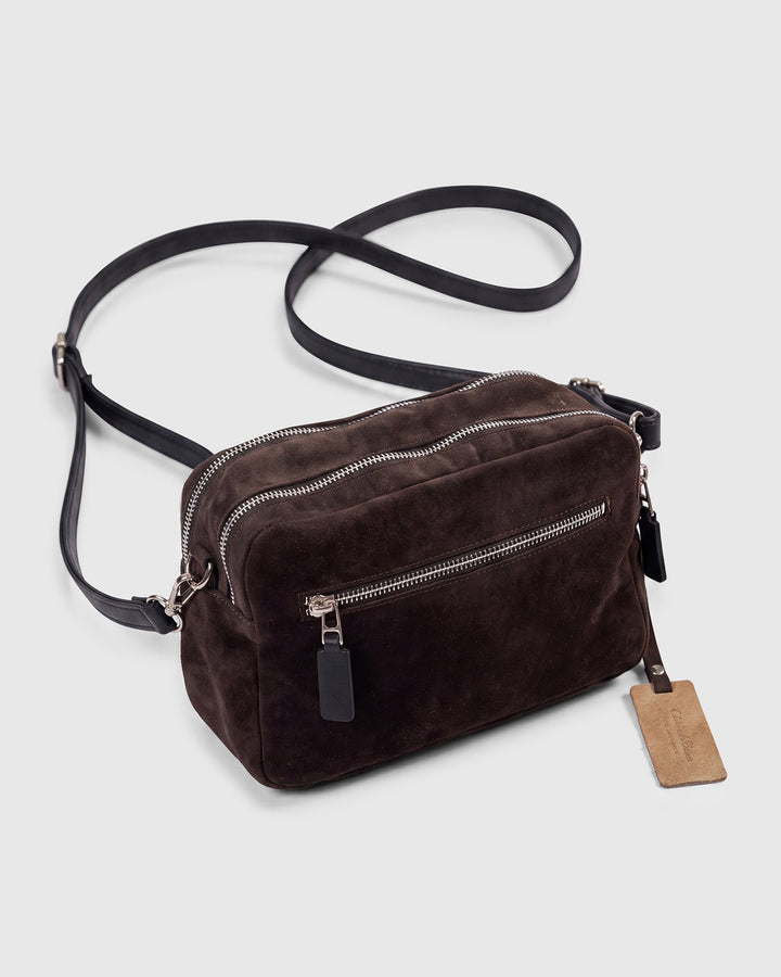 Twin Zip Box Bag, Umber