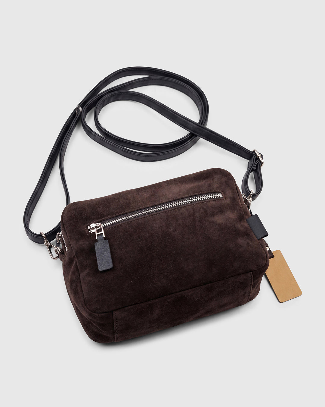 Twin Zip Box Bag, Umber