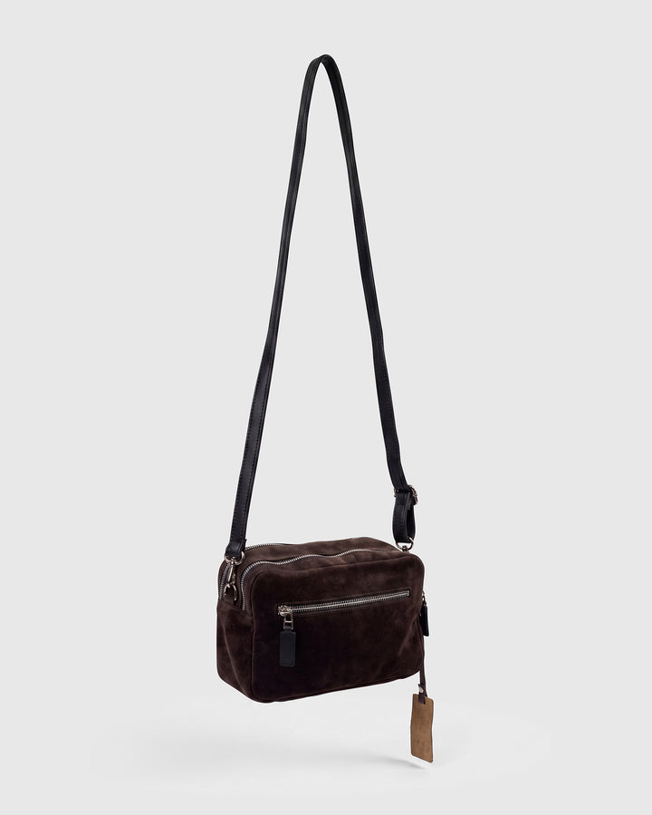 Twin Zip Box Bag, Umber