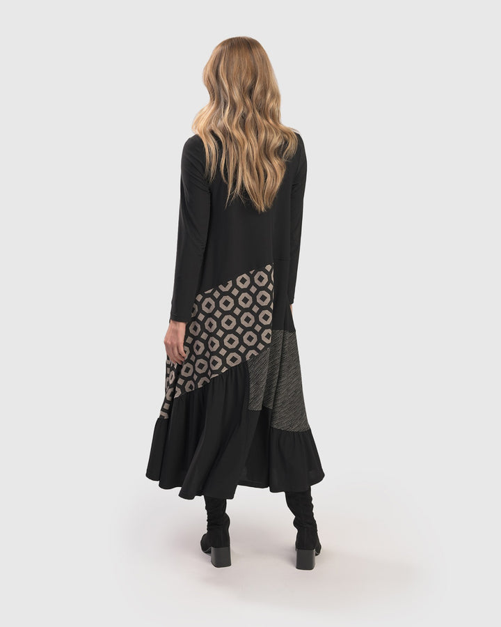 Gabby Swing Dress, Black/Graphite