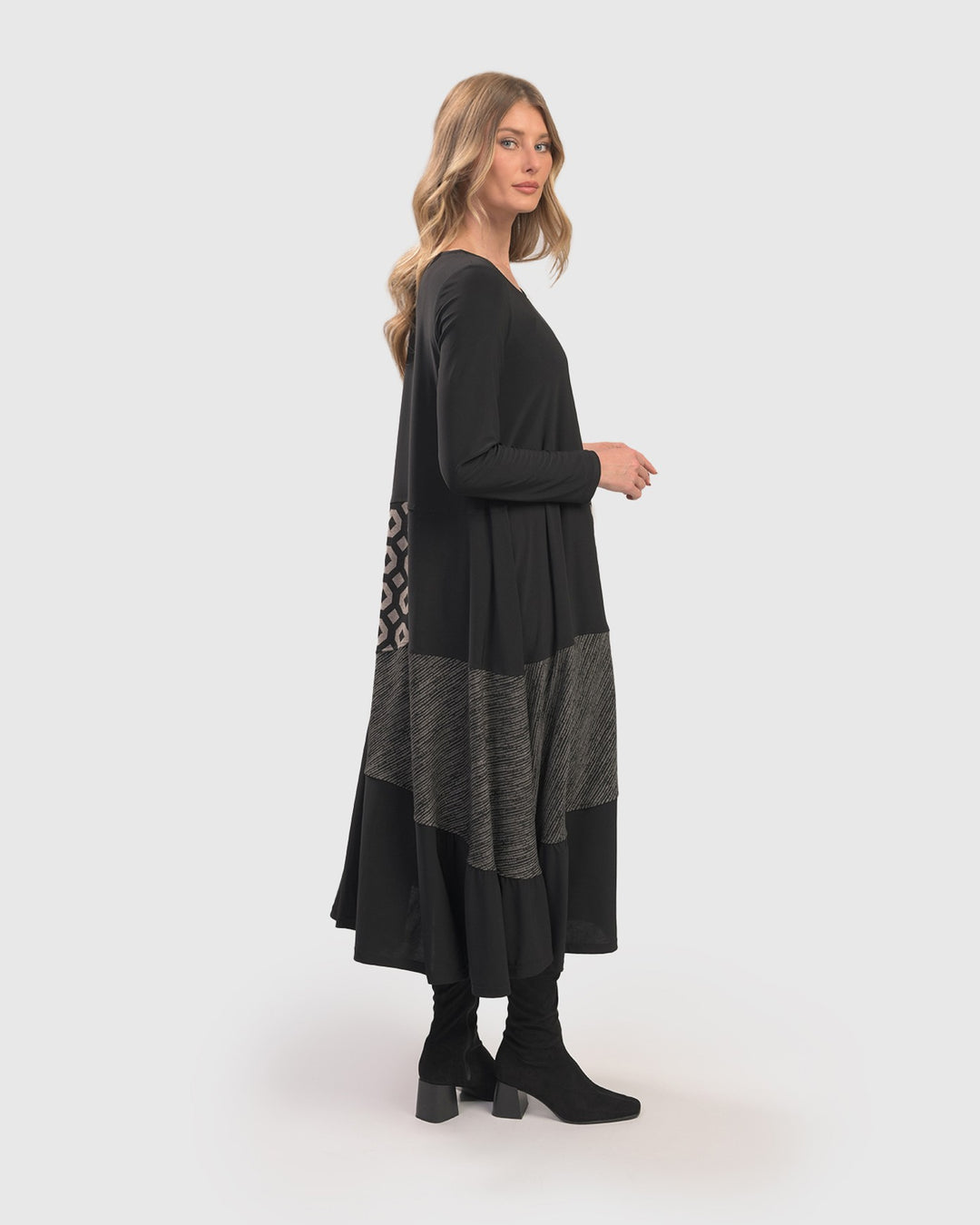 Gabby Swing Dress, Black/Graphite
