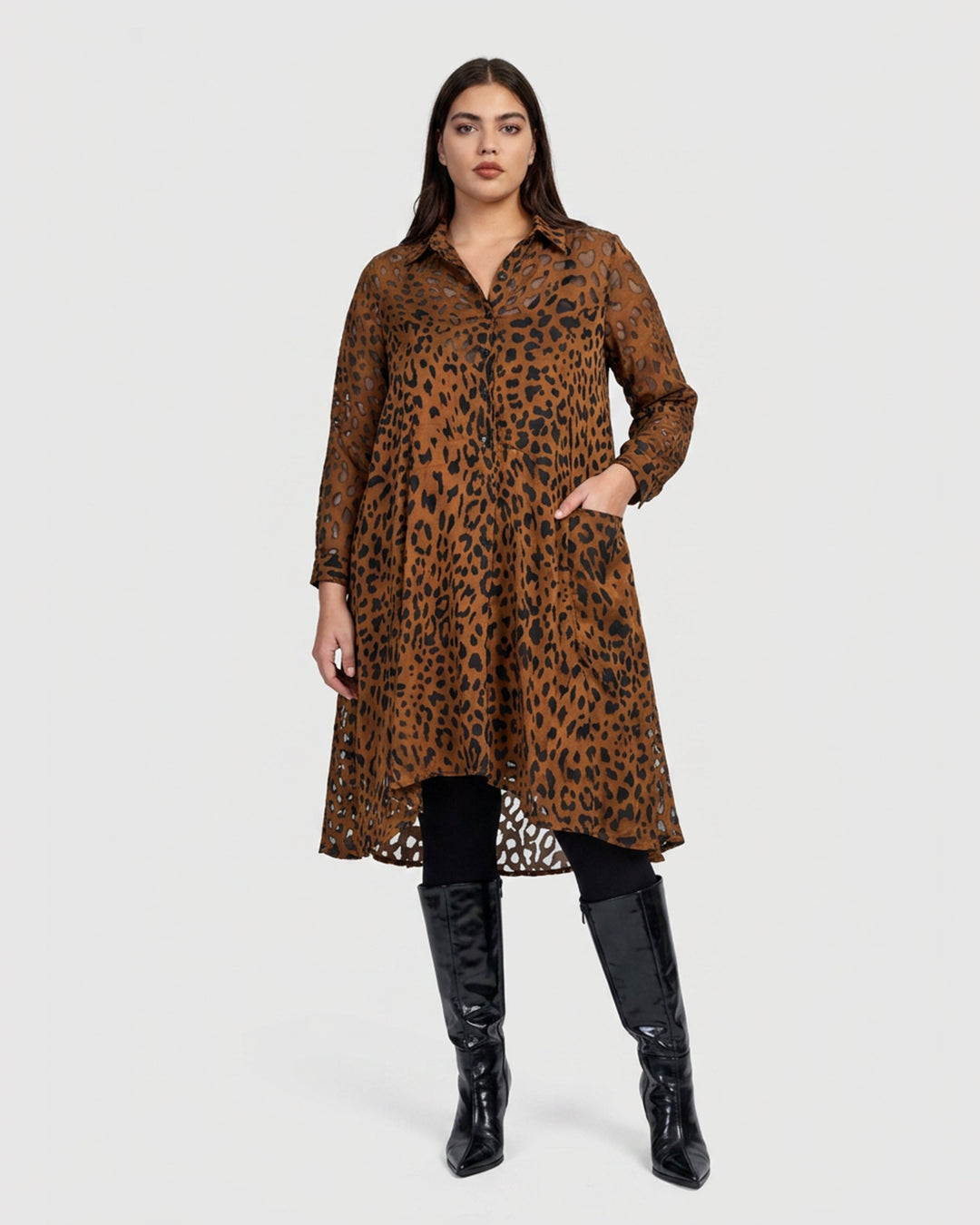 Raja Wonderful Dress, Cognac Leopard
