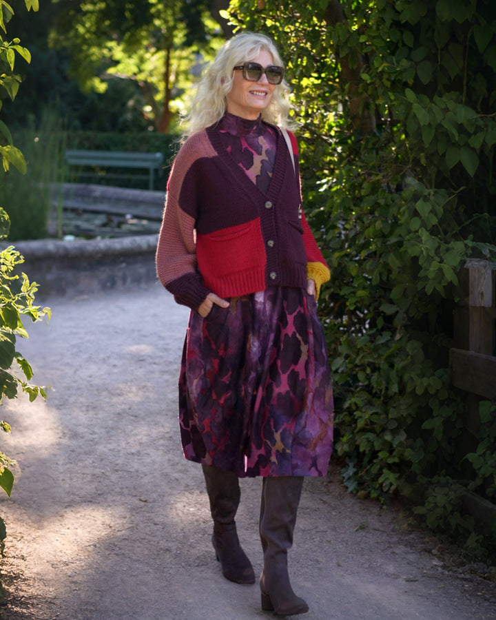 Jubilee Cocoon Dress, Wine Mix