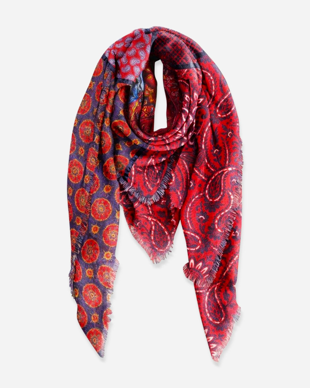 Fairground Paisley Scarf, Crimson