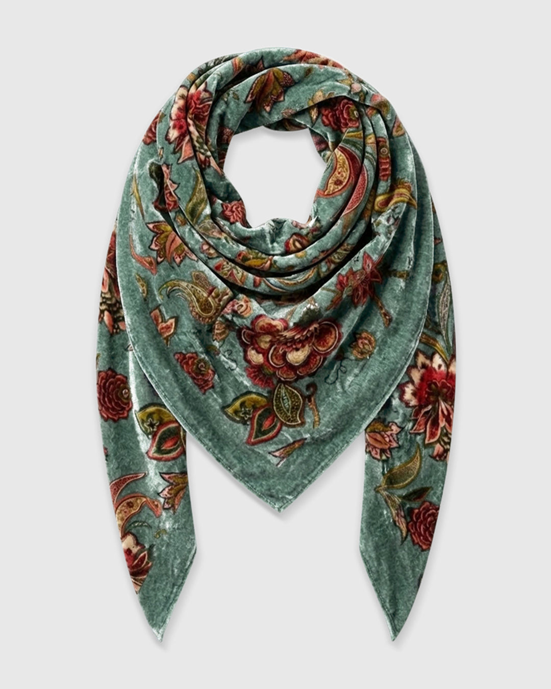 Mango Velvet Scarf, Steel Blue