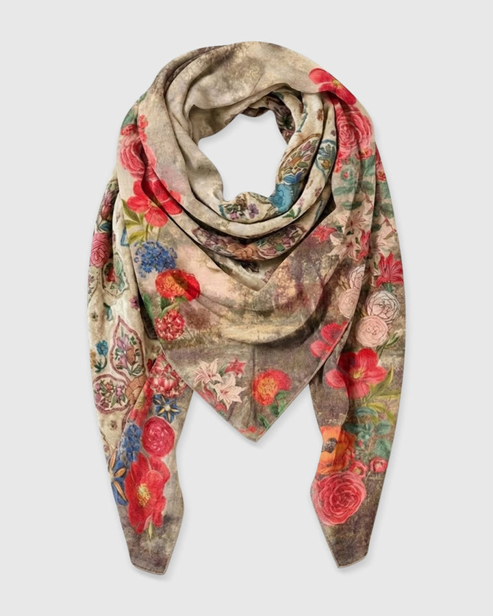 Deckle Scarf, Beige Bloom