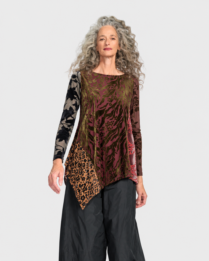 Wren Asymmetrical Top, Wine Multi