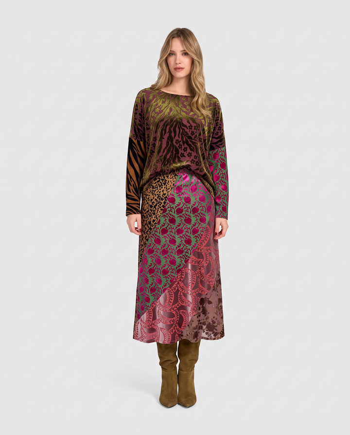 Reliquary Slim Skirt, Jewel Multi