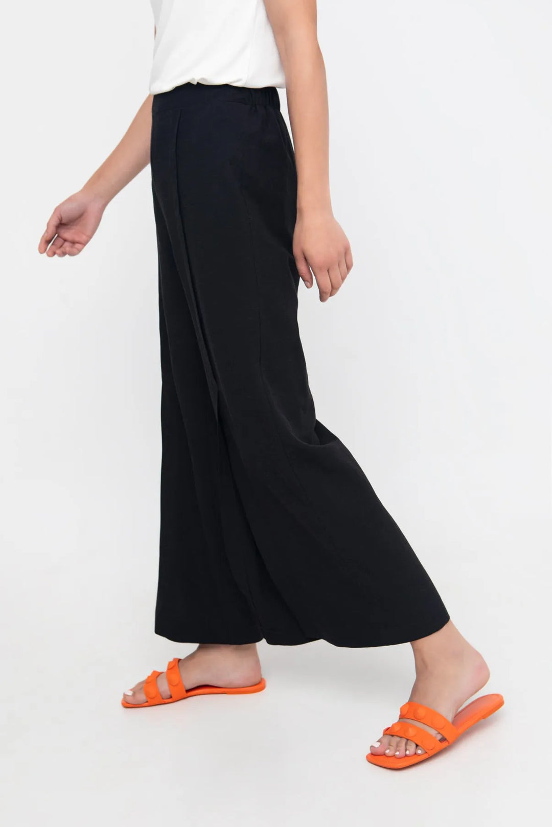 Ozai N Ku Must-Have Slit-Front Flare Pants, Black